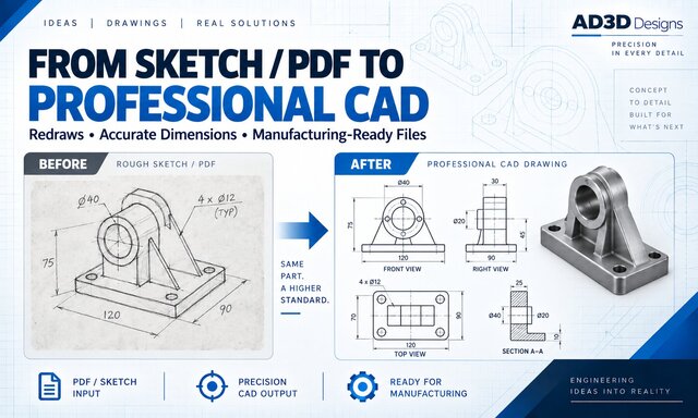 I offer monthly CAD drafting support for PDF to CAD and drawing updates