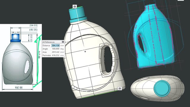 I will do 3d modeling of bottles from drawings and sketches image 1
