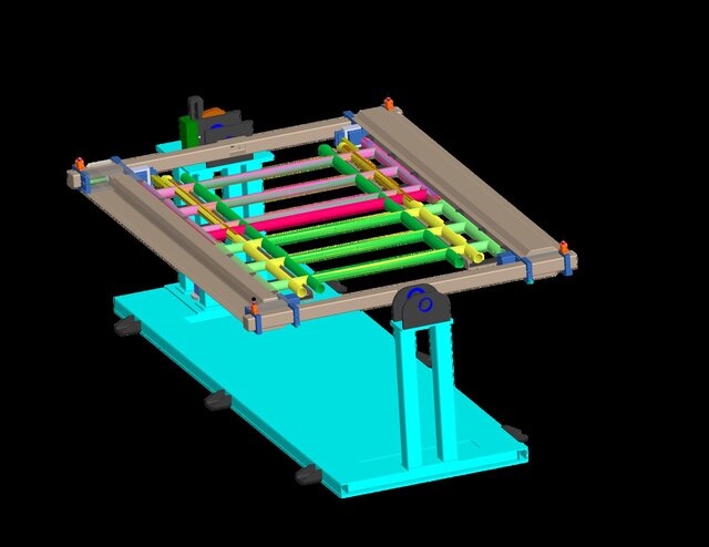 I offer a complete CAD package for a modular pipe frame rotary welding fixture