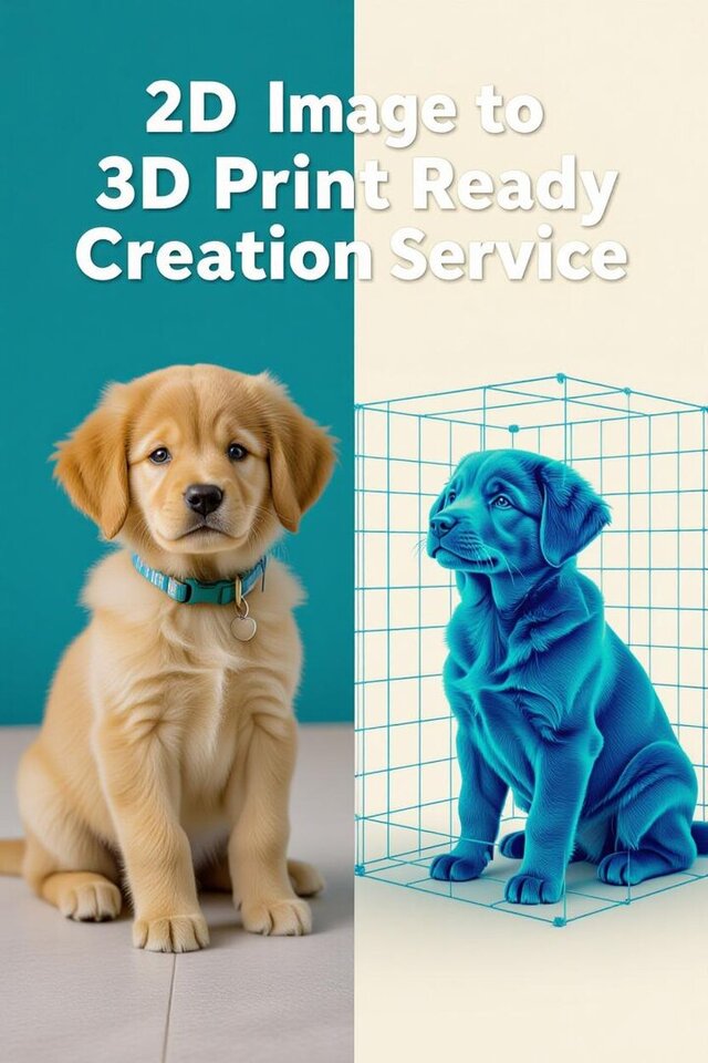 I will turn your 2D image into 3D print ready STL design image 3