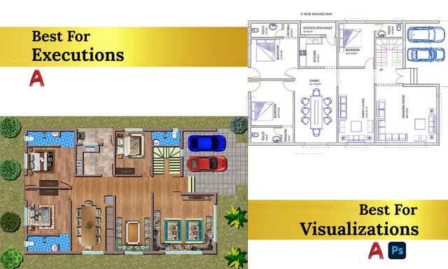 I will create detailed and colored 2d floor plans with AutoCAD image 4