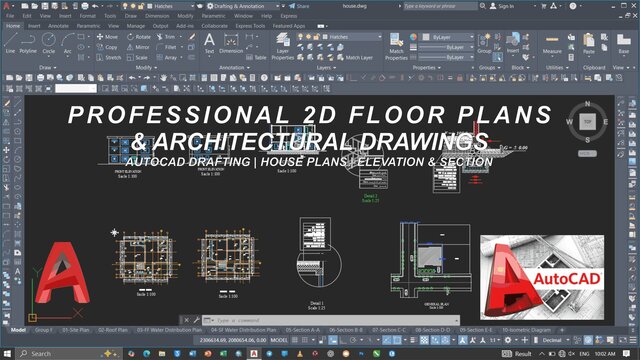 I will be your architect draftsman for house plans, autocad 2d floor plan blueprint