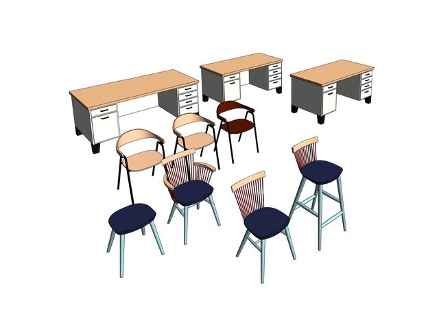 I will create detailed, parametric and lightweight furniture Revit families image 2