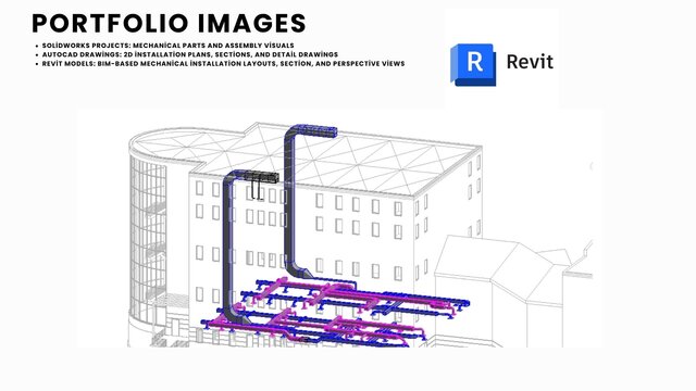 I design mechanical room & piping layout for HVAC and plumbing systems