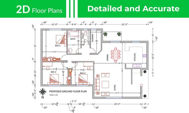 I will create your 2D floor plans in 6 hours image 5