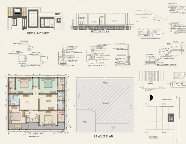 I will be your architect draftsman for 2D house plans 2D floor or 3D floor plan blueprints site plan image 5