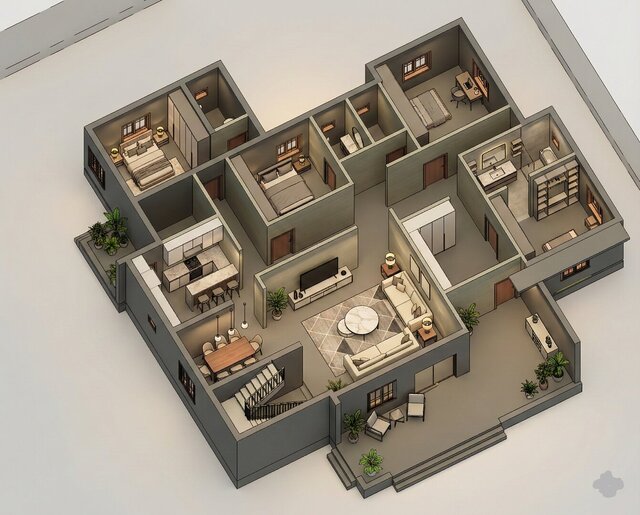 I offer architectural 2D drawings, 3D exteriors and interior design renderings image 7