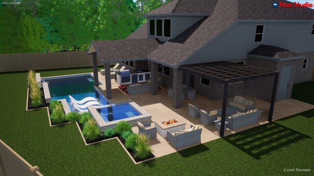 I offer luxury pool designs & outdoor living 3D models image 3