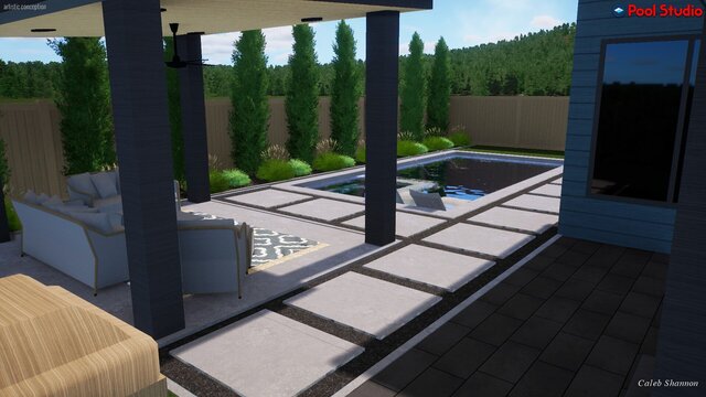 I offer luxury pool designs & outdoor living 3D models image 14