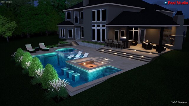 I offer luxury pool designs & outdoor living 3D models image 7
