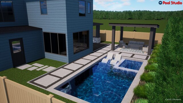 I offer luxury pool designs & outdoor living 3D models image 9