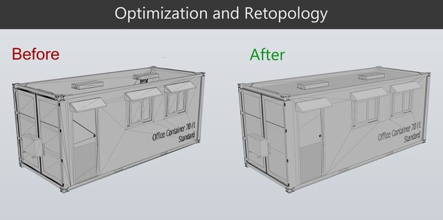 I offer 3D model optimization & retopology for games, AR/VR, and real-time applications