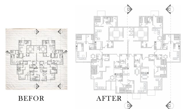 I will convert your PDF or hand sketch into professional AutoCAD floor plans image 2