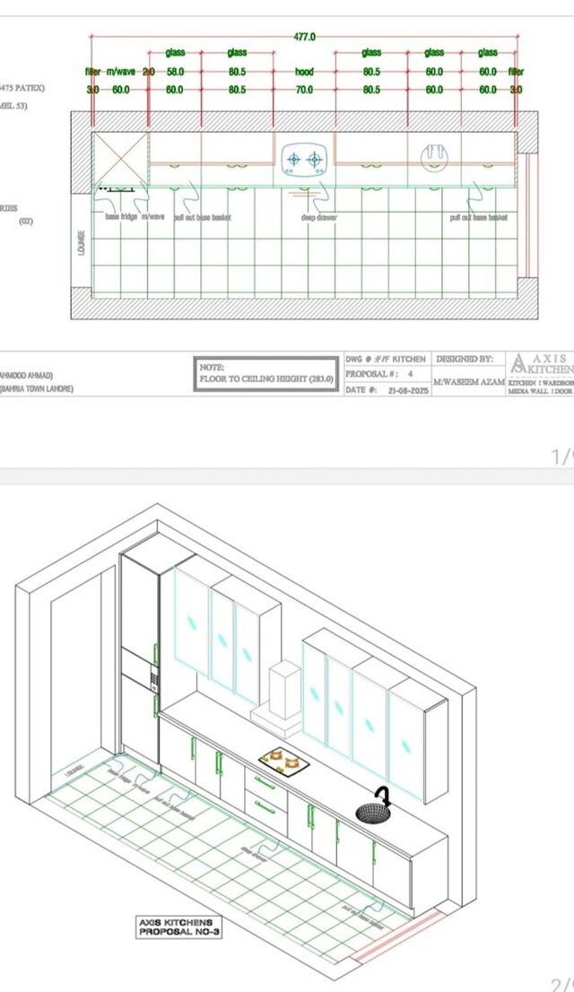 I offer cabinet design & manufacturing drawings for kitchens (2D & 3D modeling) image 4